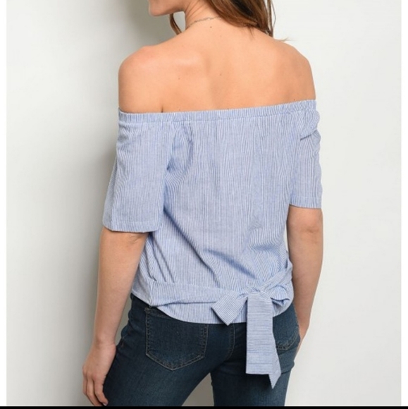 🍋 3 for $15 Summer off the shoulder poplin top - Picture 2 of 3